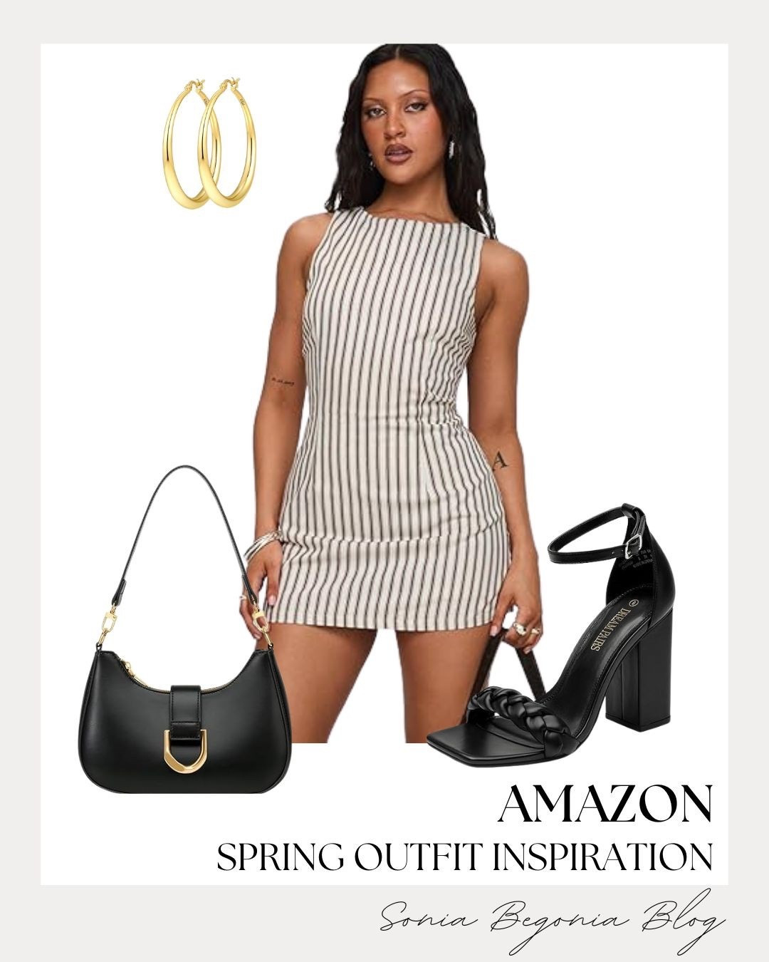Spring is all about fresh patterns and easy silhouettes. I am obsessed with this striped mini dress—it is such a chic staple for the warmer weather. The vertical lines are so flattering, and the high neckline adds a sophisticated touch to a playful length. 🕊️🌿

I paired it with strappy black heels and a sleek gold-hardware bag to elevate the vibe. These gold hoops are the perfect finishing touch for a timeless spring ensemble. 🖤☀️

#SpringFashion #AmazonStyle #StripedDress #SpringOutfits #DateNightLook #AmazonOOTD #StyleInspo #ClassicStyle #SpringVibes #FashionOnABudget

#LTKootd #LTKSeasonal