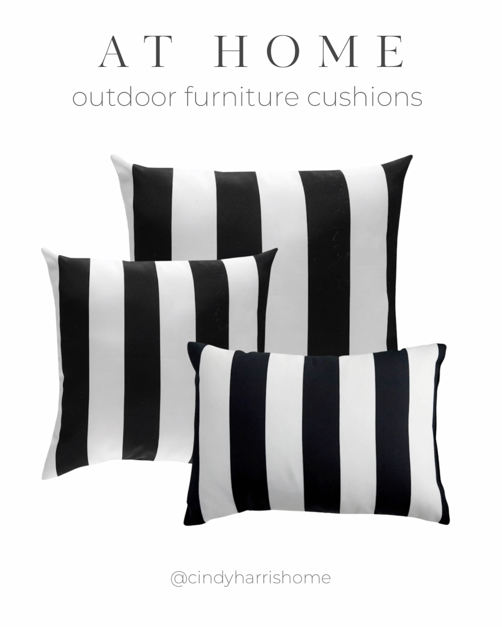 Just picked up these black and white striped outdoor cushions for my back patio! Loving all the variety from At Home this spring. 

#LTKhome