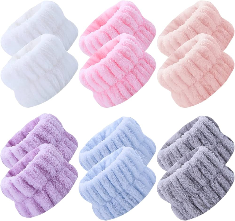 12 Pcs Wrist Bands to Wash Face, Microfiber Spa Wrist Washband Wrist Towel Face Washing Wristband... | Amazon (CA)