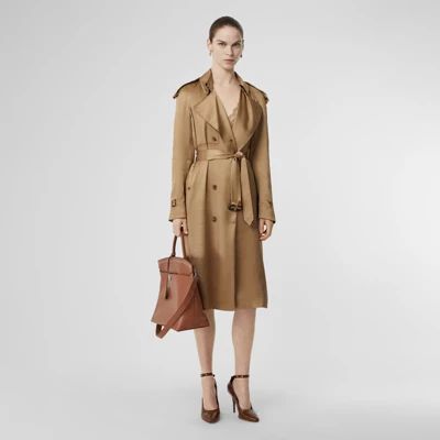 Silk Wrap Trench Coat in Honey - Women | Burberry United States | Burberry (US)