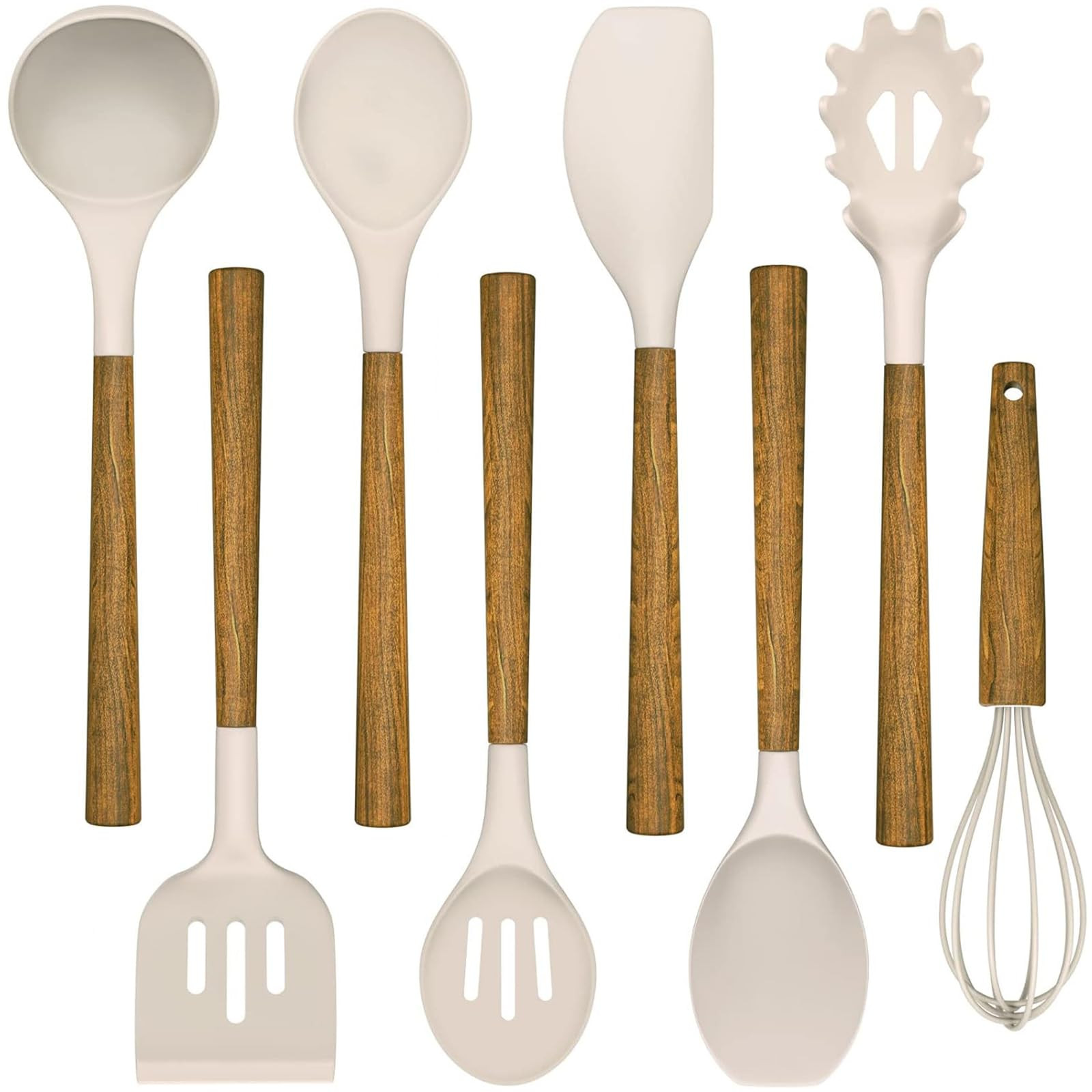 Silicone Cooking Utensil Set,Umite Chef 8-Piece Kitchen Utensils Set with Natural Acacia Wooden H... | Amazon (US)