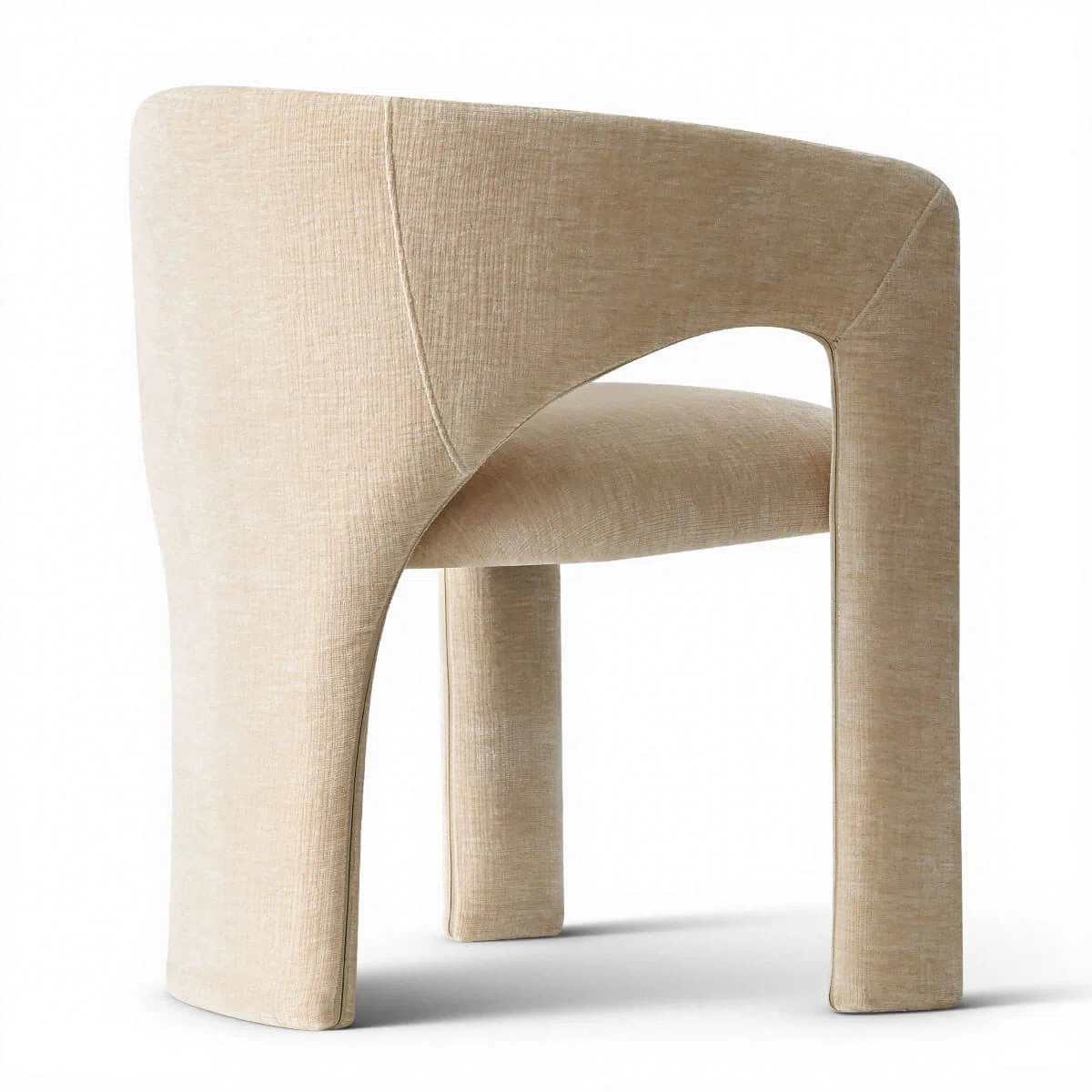 Modern Chenille Upholstered Dining Chair With Arm | Wayfair North America