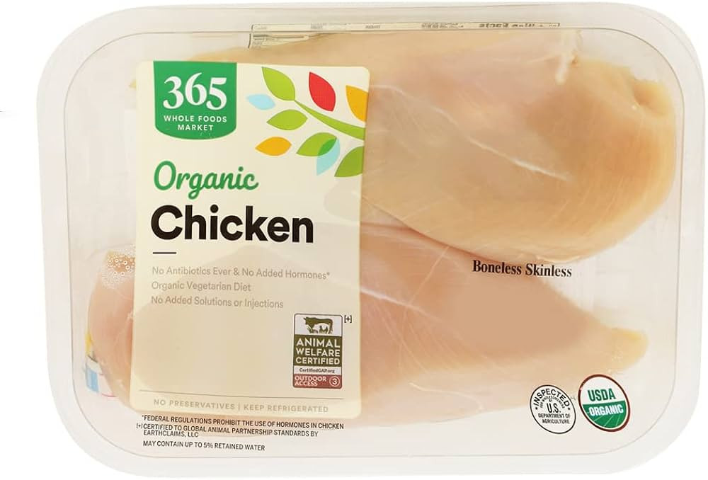 365 by Whole Foods Market, Chicken Breast Boneless Skinless Tray Pack Organic Step 3 | Amazon (US)