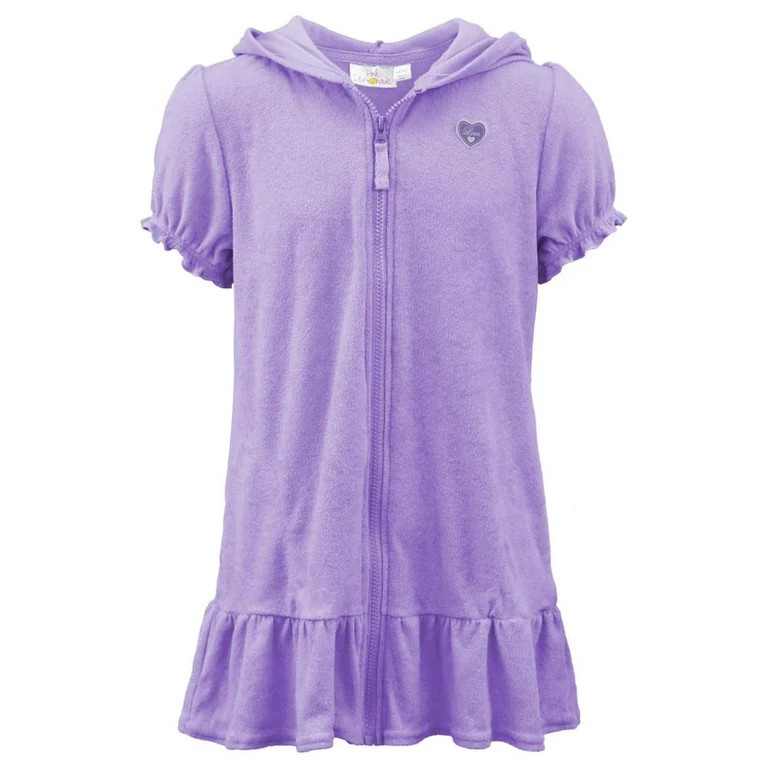 Pink Lemonade Girls' Hooded Zip-Up Swim Beach Terry Swimsuit Cover Up (2T-16) | Walmart (US)
