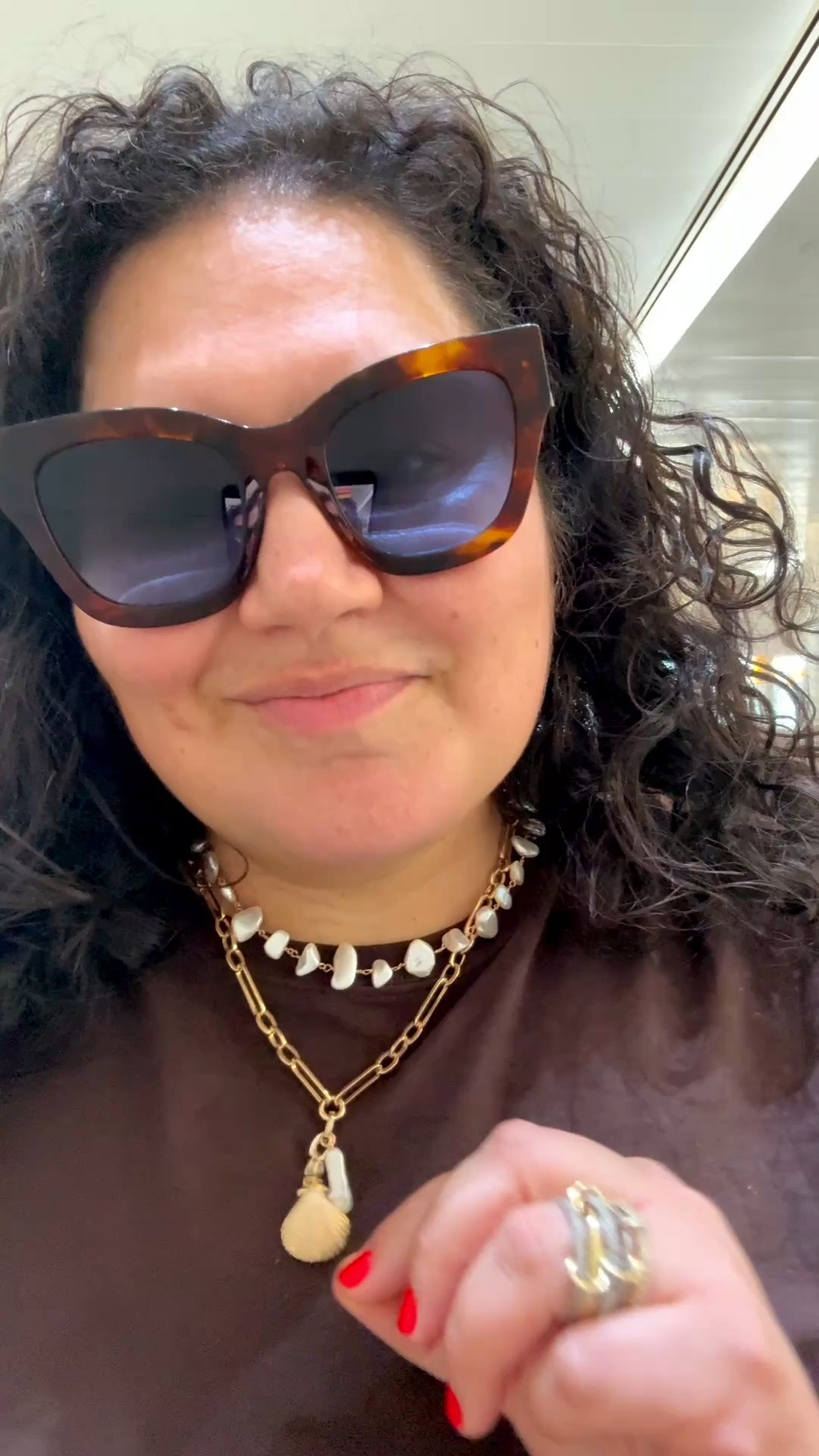 Plus-size airport outfit made for going straight from the plane to paradise ✈️🌴 Chocolate brown tee styled with printed wide-leg pants, layered gold jewelry, oversized sunglasses and a neutral crossbody bag. Comfortable enough for travel day, but still looks completely put together.

#LTKTravel #PlusSizeStyle #AirportOutfit #TravelStyle #VacationOutfit

#LTKootd #LTKPlusSize #LTKTravel