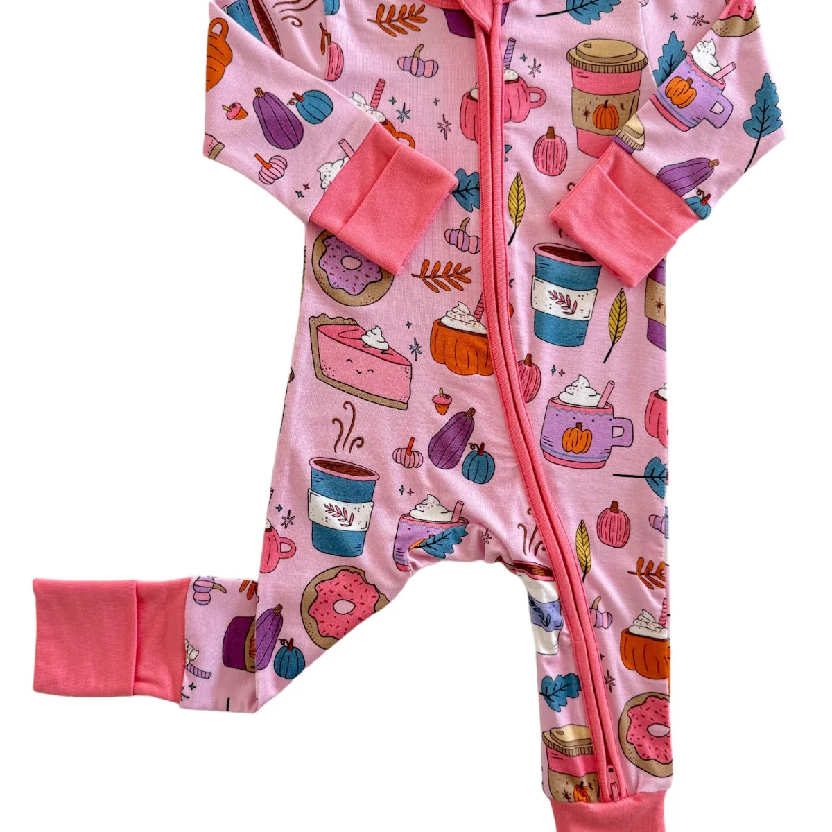 2-Way Convertible Zip Romper, Pumpkin Spice Latte Pink | SpearmintLOVE