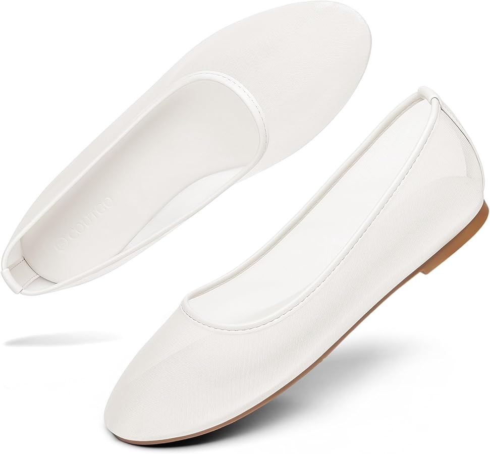 Coutgo Women's Mesh Ballet Flats | Amazon (US)