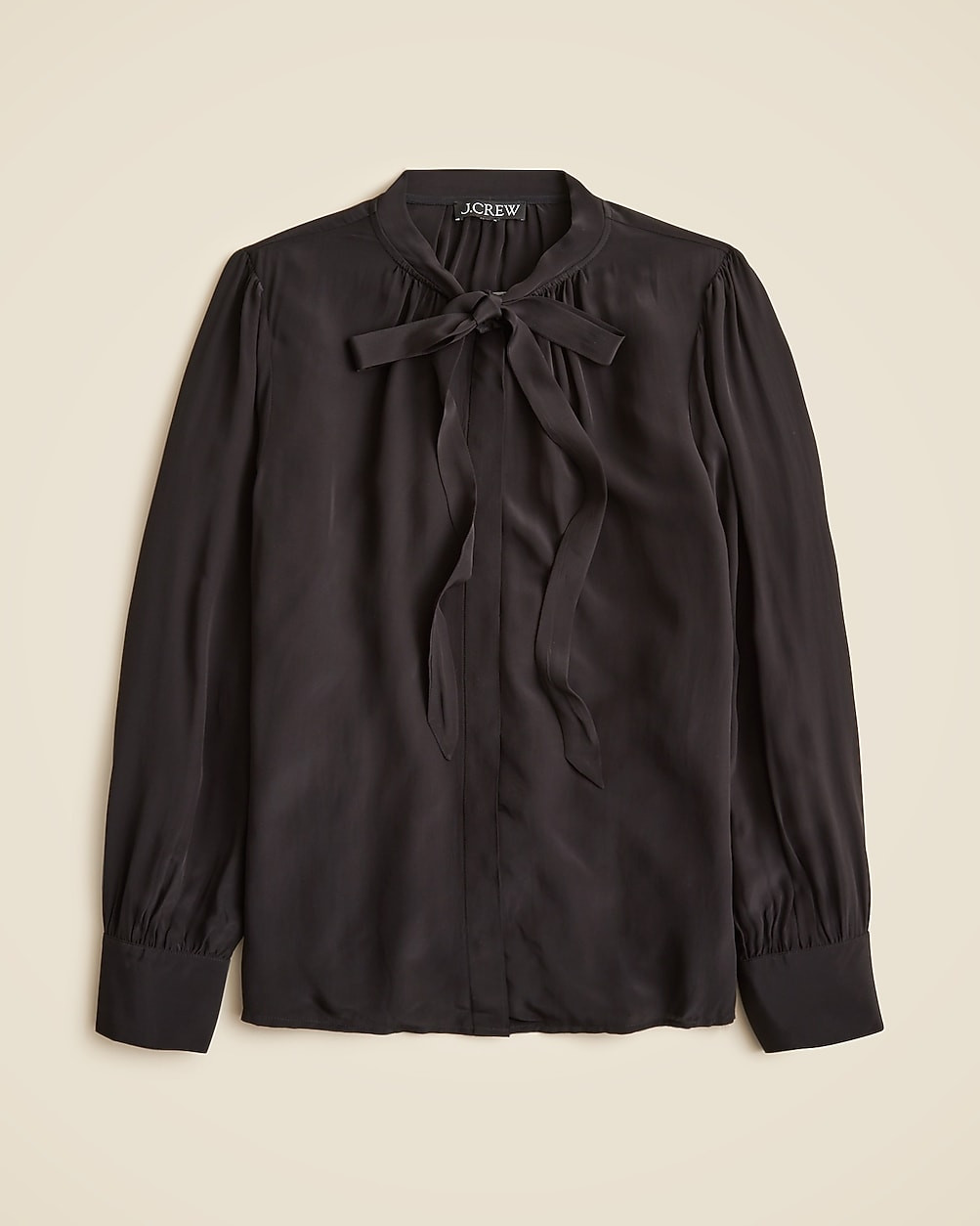 Tie-neck top in crepe de chine | J. Crew US
