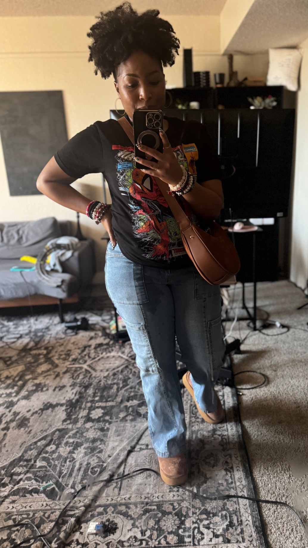 Walmart finds / t shirt outfit / Walmart jeans / Walmart outfit 

I am loving this cargo-style jeans from Walmart. I’m 5’0 with bigger legs and bottom, so these fit perfect. I ended up going with a size 9, but I feel like I could have sized up for a slightly looser fit, but they did well! 

Size small in men’s shirt. Again, I feel like I could have went up a size, or two! 

#LTKootd #LTKmomlife #LTKMidsize