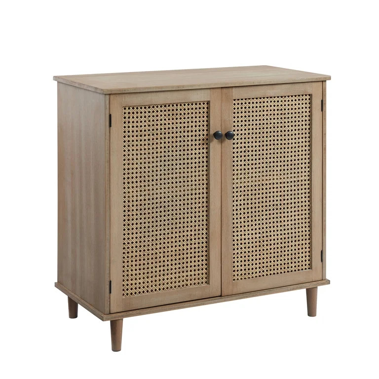 Art Leon Home Storage Cabinet Walnet Wood Finish Beige - Walmart.com | Walmart (US)