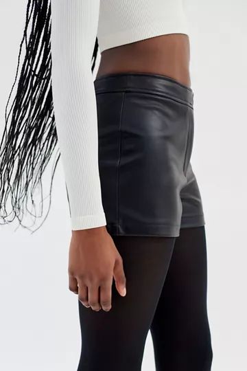 UO Faux Leather Moto Short | Urban Outfitters (US and RoW)
