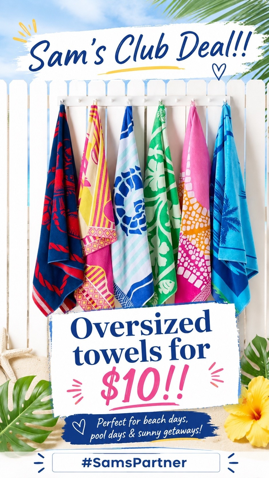 Sam’s Club Deal alert! These oversized beach towels are perfect for pool days, beach trips, lake weekends, and summer vacations — and they’re only $10 right now. Bright colors, fun prints, and easy to grab before they sell out!

#SamsPartner #SamsClubFinds #SummerDeals #BeachDayEssentials #PoolDayMustHaves #SummerFinds #BudgetFriendlyFinds #OversizedTowels

#LTKActive #LTKSeasonal #LTKTravel