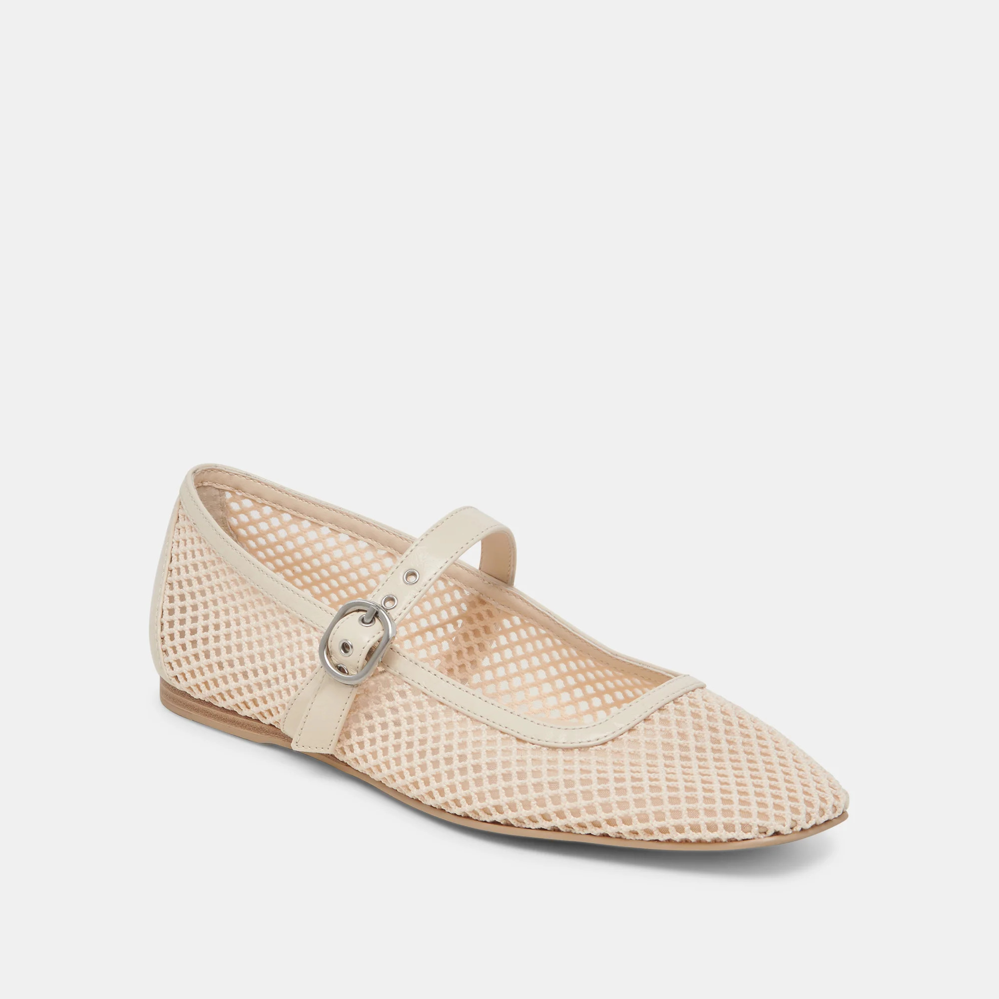 RODNI MESH BALLET FLATS CREME WOVEN MESH | DolceVita.com