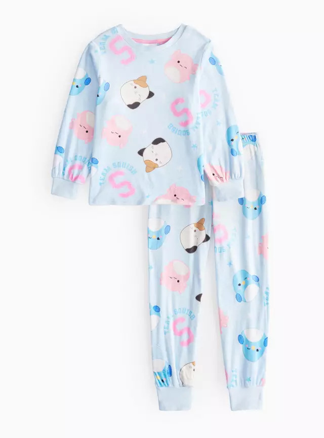 Squishmallows Print Blue Slinky Fleece Pyjamas 5-6 years | Tu Clothing