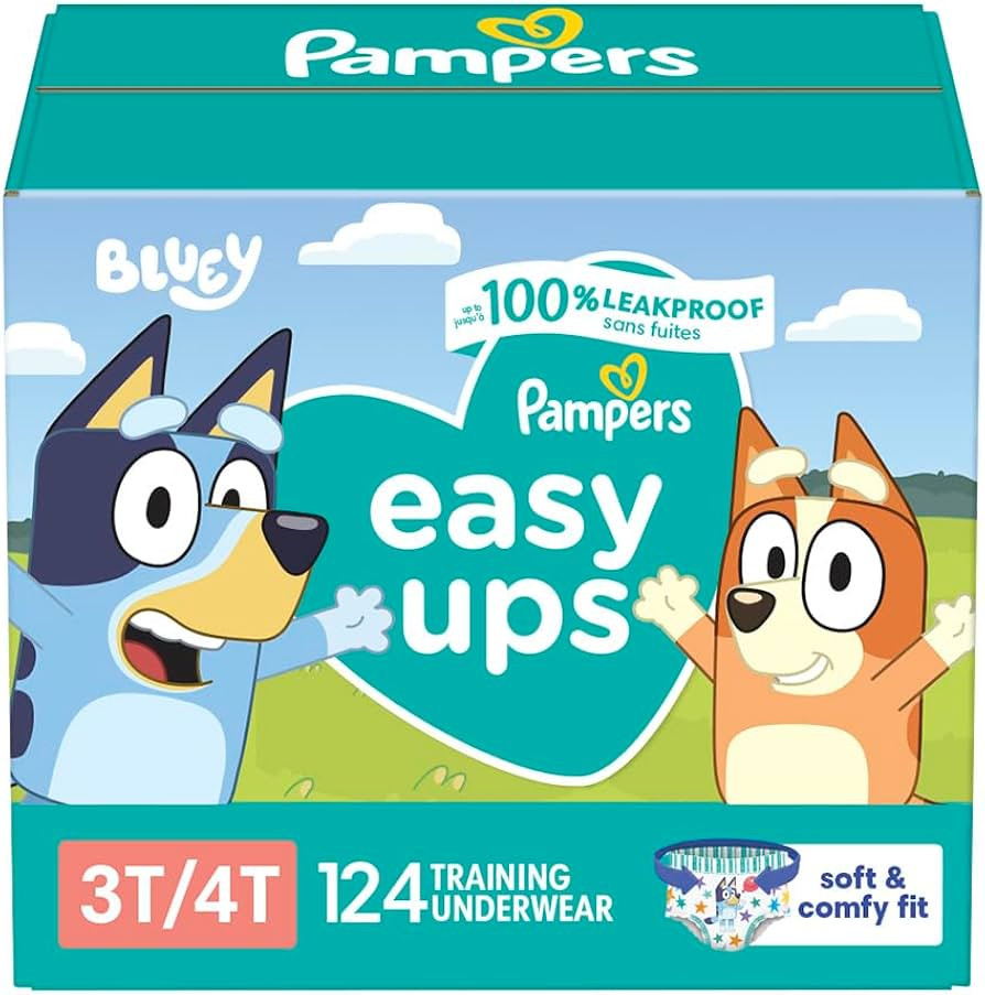 Pampers Easy Ups Boys & Girls Bluey Potty Training Pants - Size 3T-4T, One Month Supply (124 Coun... | Amazon (US)