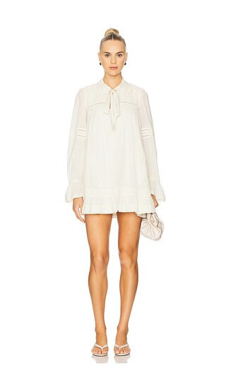 Free People 5 O'Clock Tea Time Mini Dress in Ivory. - size S | Revolve Clothing (Global)
