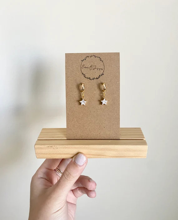 The Gold Huggie Hoop with Star CZ. | Etsy (US)