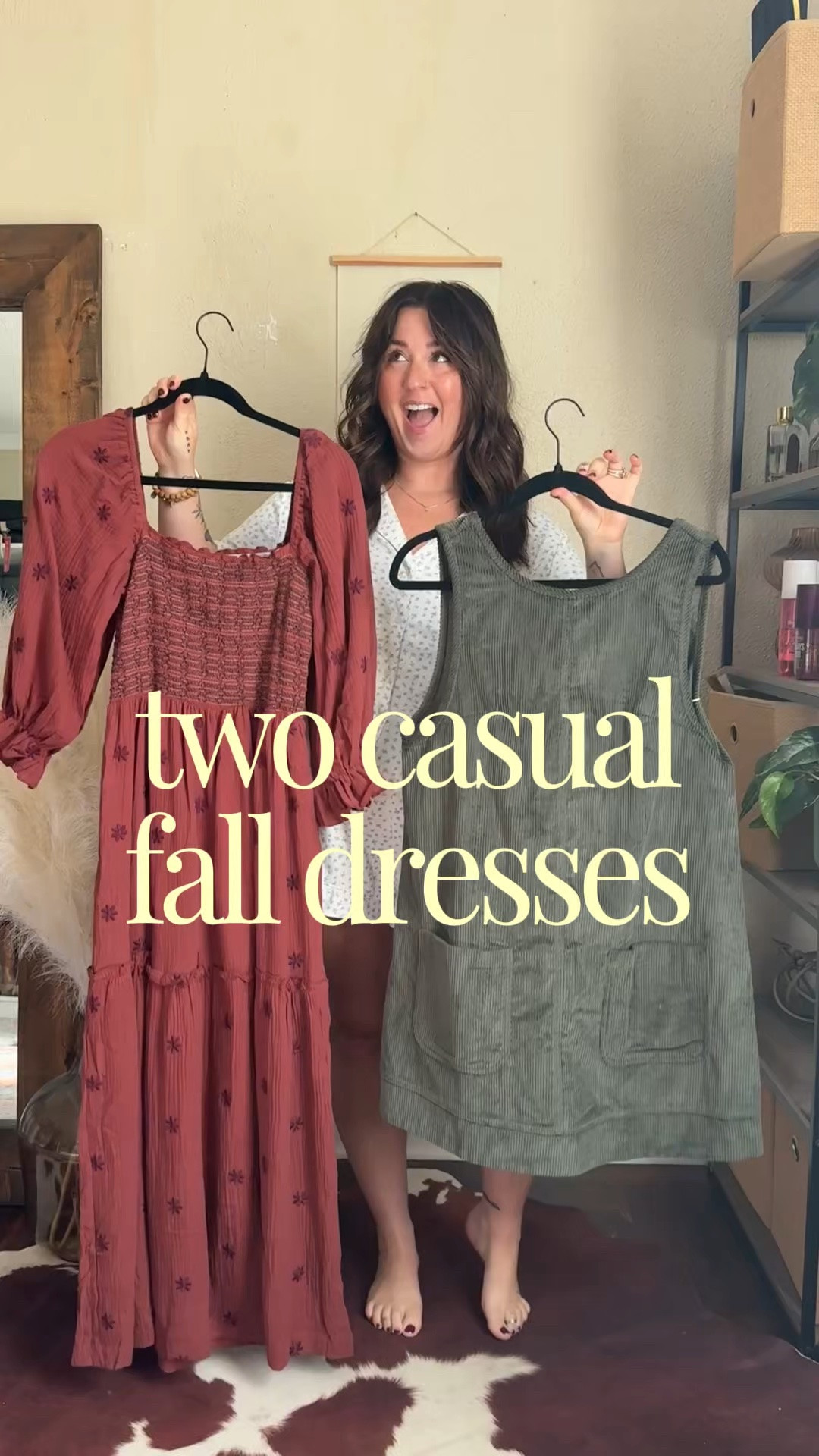 Two fall dresses I love! Perfect for everyday casual & for wedding guest dress/fall family photos dress. Wearing small in maxi dress and medium in corduroy dress 5’1 size 8!

#LTKSeasonal #LTKMidsize #LTKBeauty