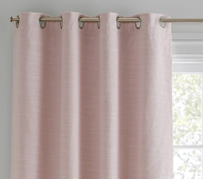 Evelyn Linen Grommet Blackout Curtain Panel | Pottery Barn Kids