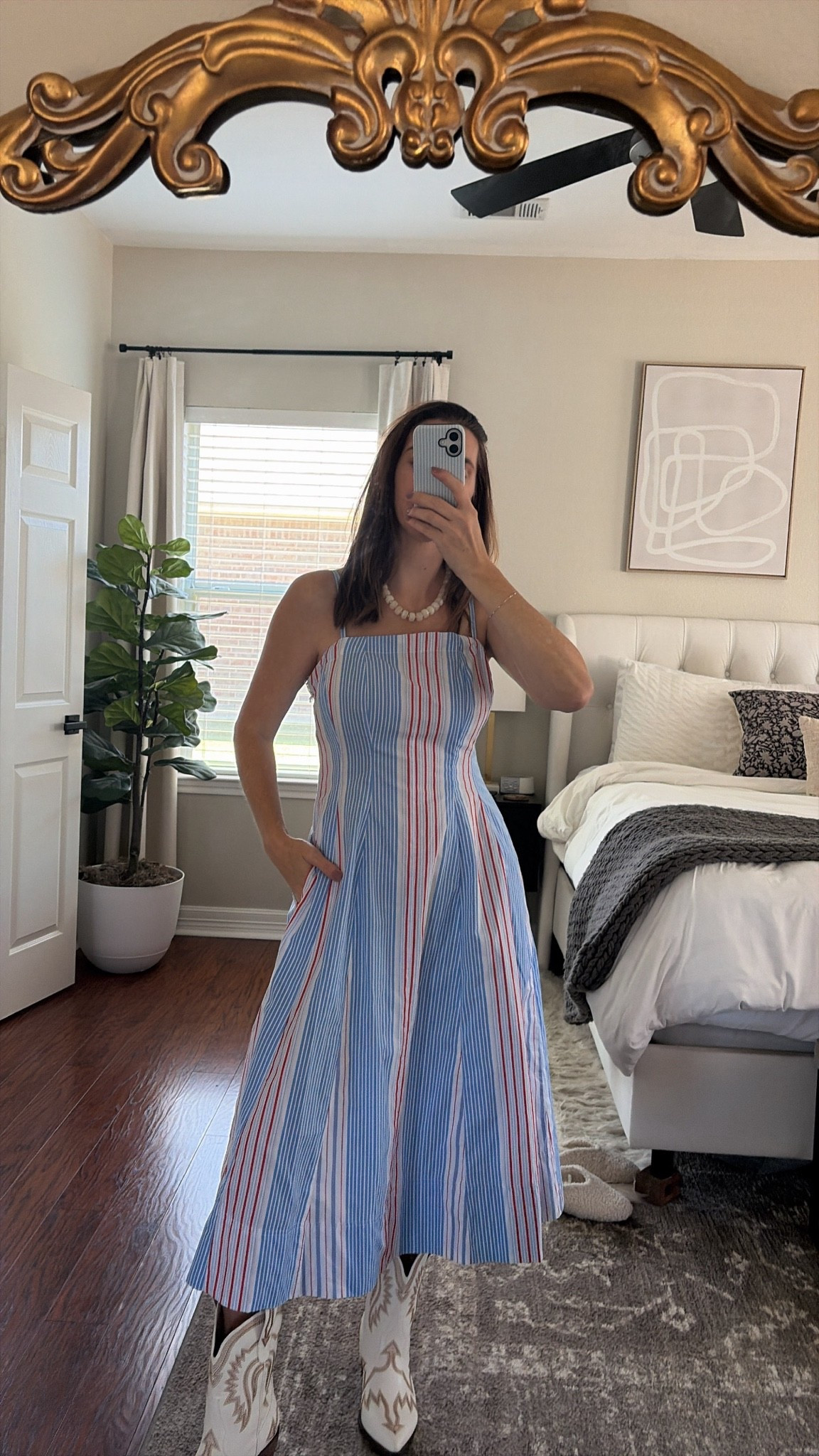 100% cotton dress with a slight poplin feel. You will not believe the price.  Order your true size. So fun for Mother’s Day, Memorial Day or 4th of July with the festive stripes. Boots were an Amazon steal for $15 and fun beaded necklace too

#LTKmomlife #LTKMothersDay