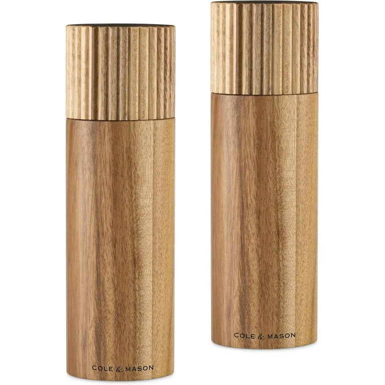 Cole & Mason 7" Galloway Ribbed Acacia Gift Set - Kitchen Mills with Adjustable Grinding - Flavor... | Walmart (US)