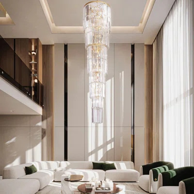 78.7'' Luxury Long Crystal Chandelier For Entryway | Wayfair North America