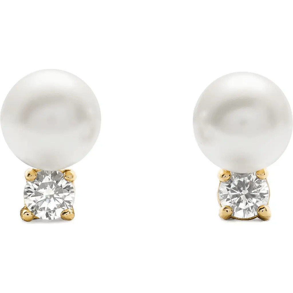 Kate Spade New York Imitation Pearl and Cubic Zirconia Stud Earrings in Cream Multi at Nordstrom | Nordstrom