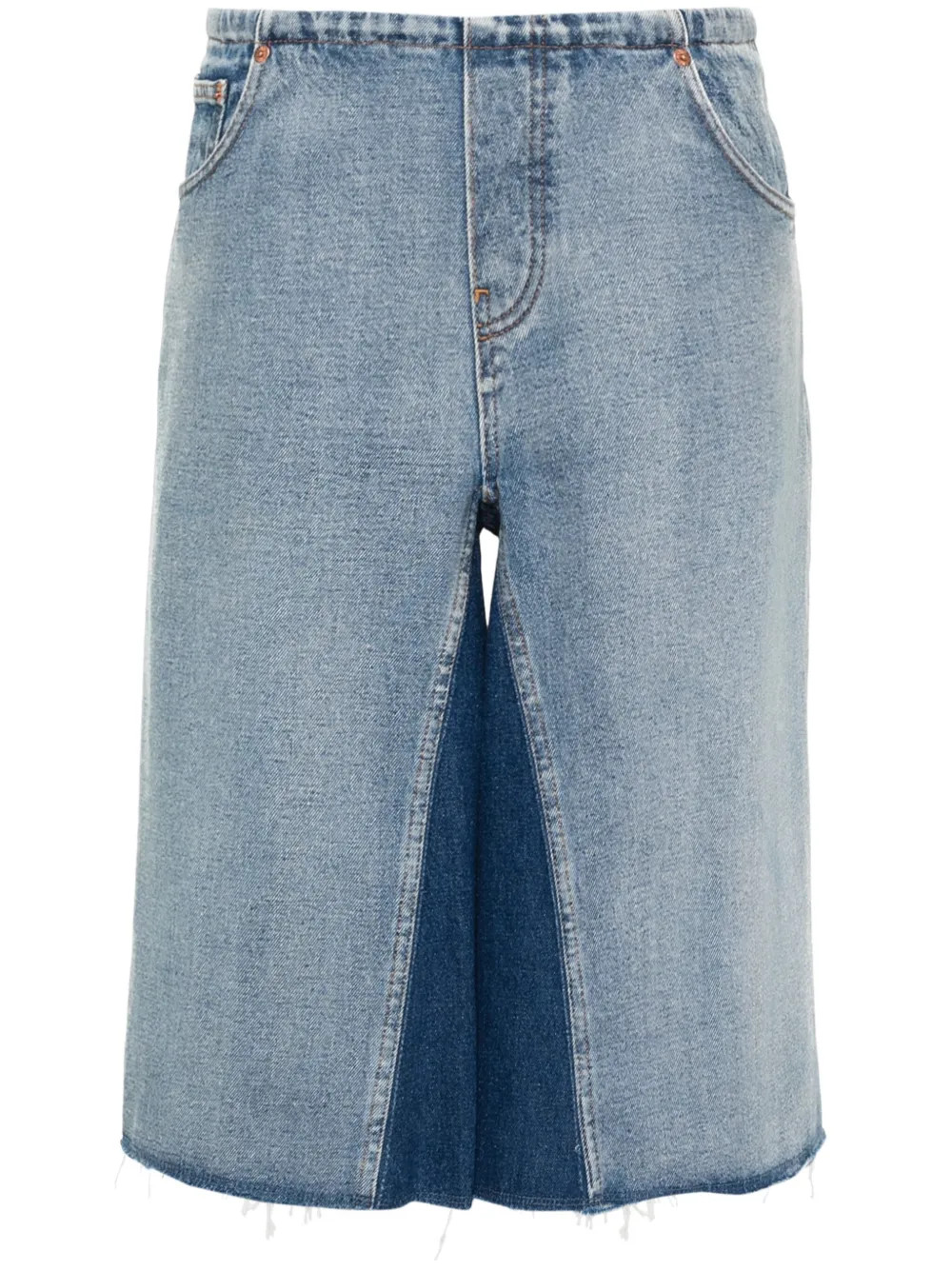 MM6 Maison Margiela Panelled Denim Bermuda Shorts - Farfetch | Farfetch Global