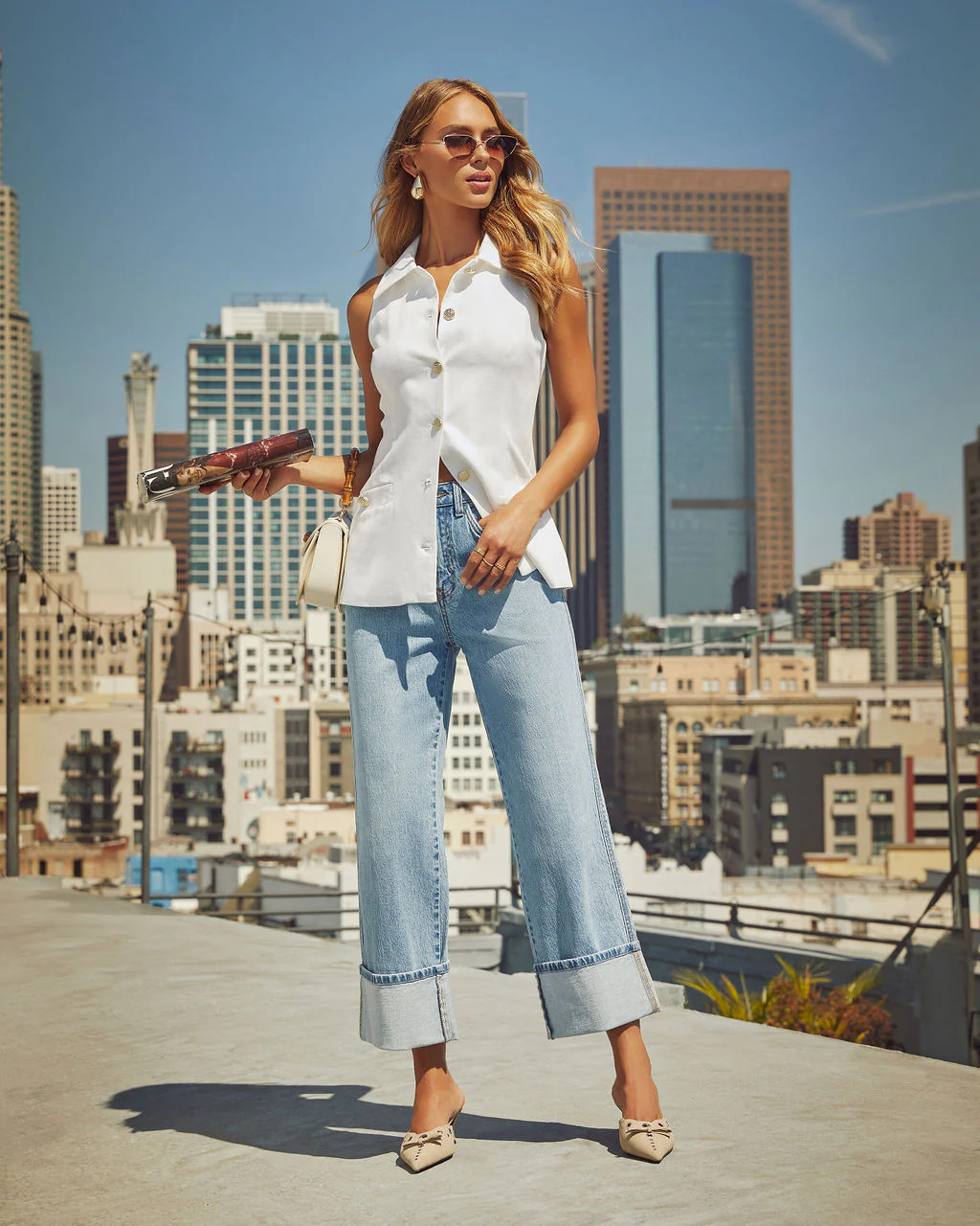 Harden Stretch High Rise Straight Leg Cropped Jeans | VICI