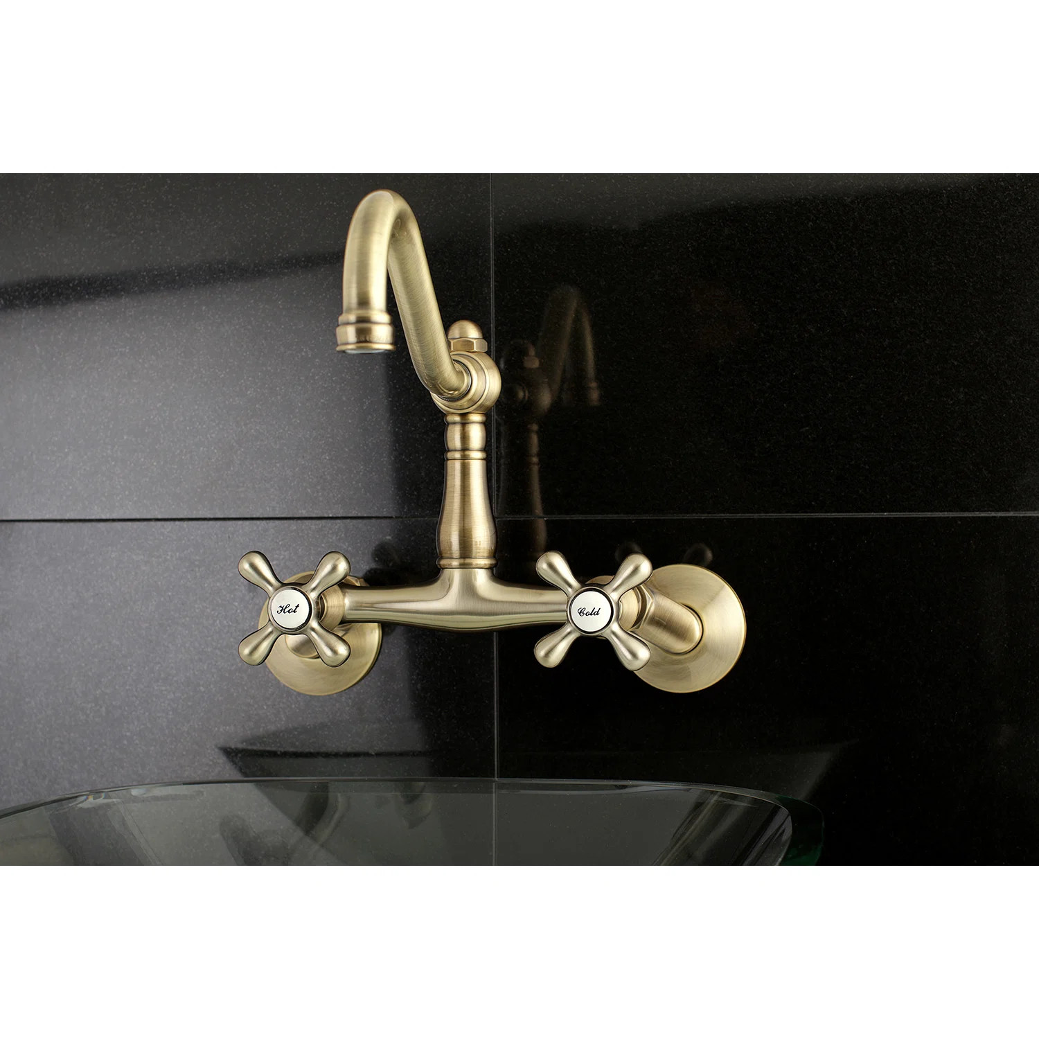Kingston Brass Vintage Double-Handle 2-Hole Wall-Mount Bridge Kitchen Faucet KS3223AX | Wayfair North America