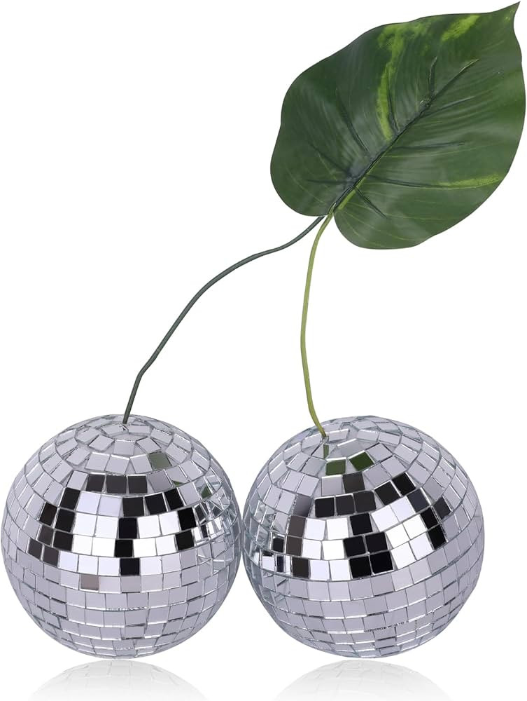 Cherry Disco Ball Decor, Double Mirror Ball Cherry Decor for DJ Club Stage Bar Party Wedding Holi... | Amazon (US)