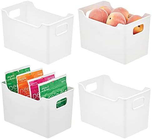 Amazon.com: mDesign Deep Plastic Kitchen Storage Container Bins with Handles for Organization in ... | Amazon (US)