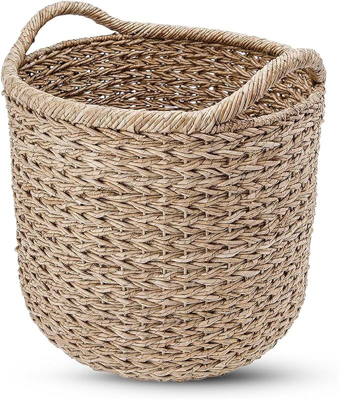 KOUBOO Large Decorative Seagrass Storage Basket, Handmade, Seagrass Basket, Living Room, Blankets... | Amazon (US)