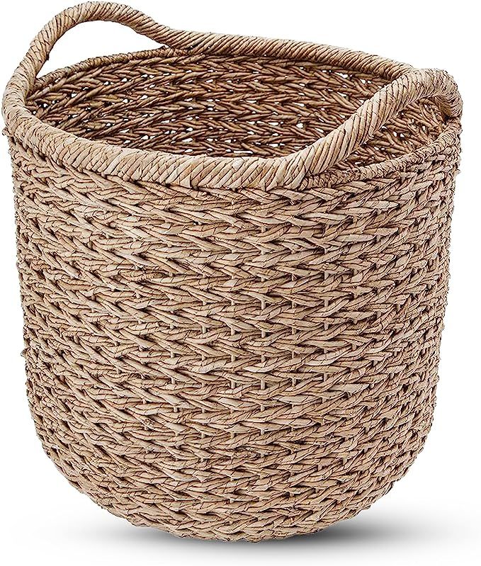 KOUBOO Large Decorative Seagrass Storage Basket, Handmade, Seagrass Basket, Living Room, Blankets... | Amazon (US)