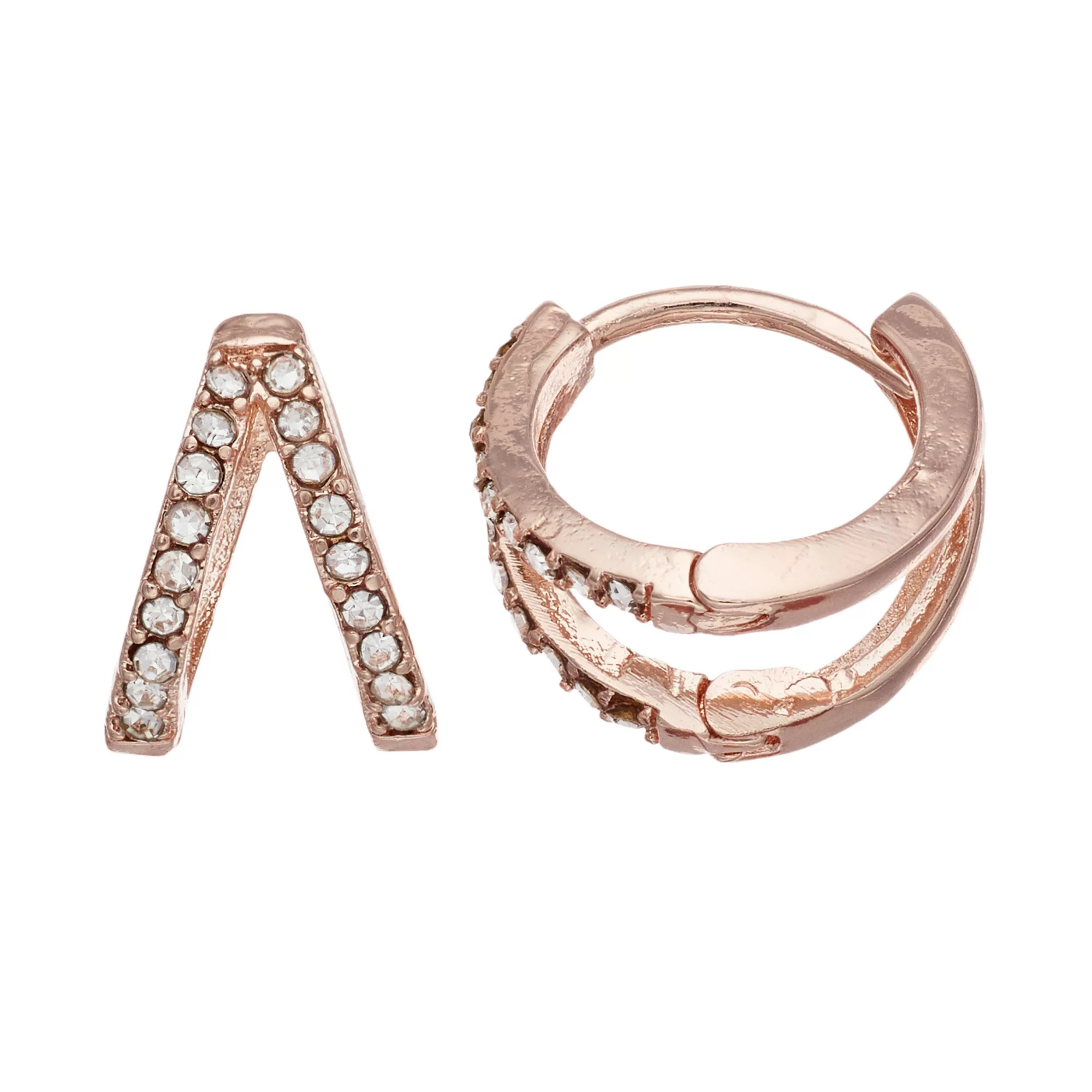 LC Lauren Conrad Split Nickel Free Huggie Hoop Earrings | Kohl's