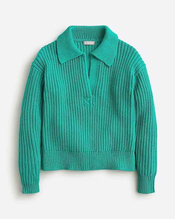 Ribbed cotton johnny-collar sweater-polo | J.Crew US