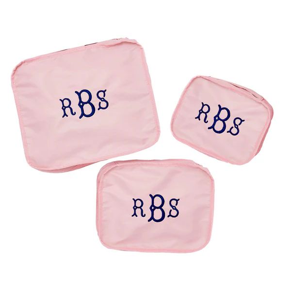 Embroidered Nylon Packing Cubes (Set Of 3) | Sprinkled With Pink