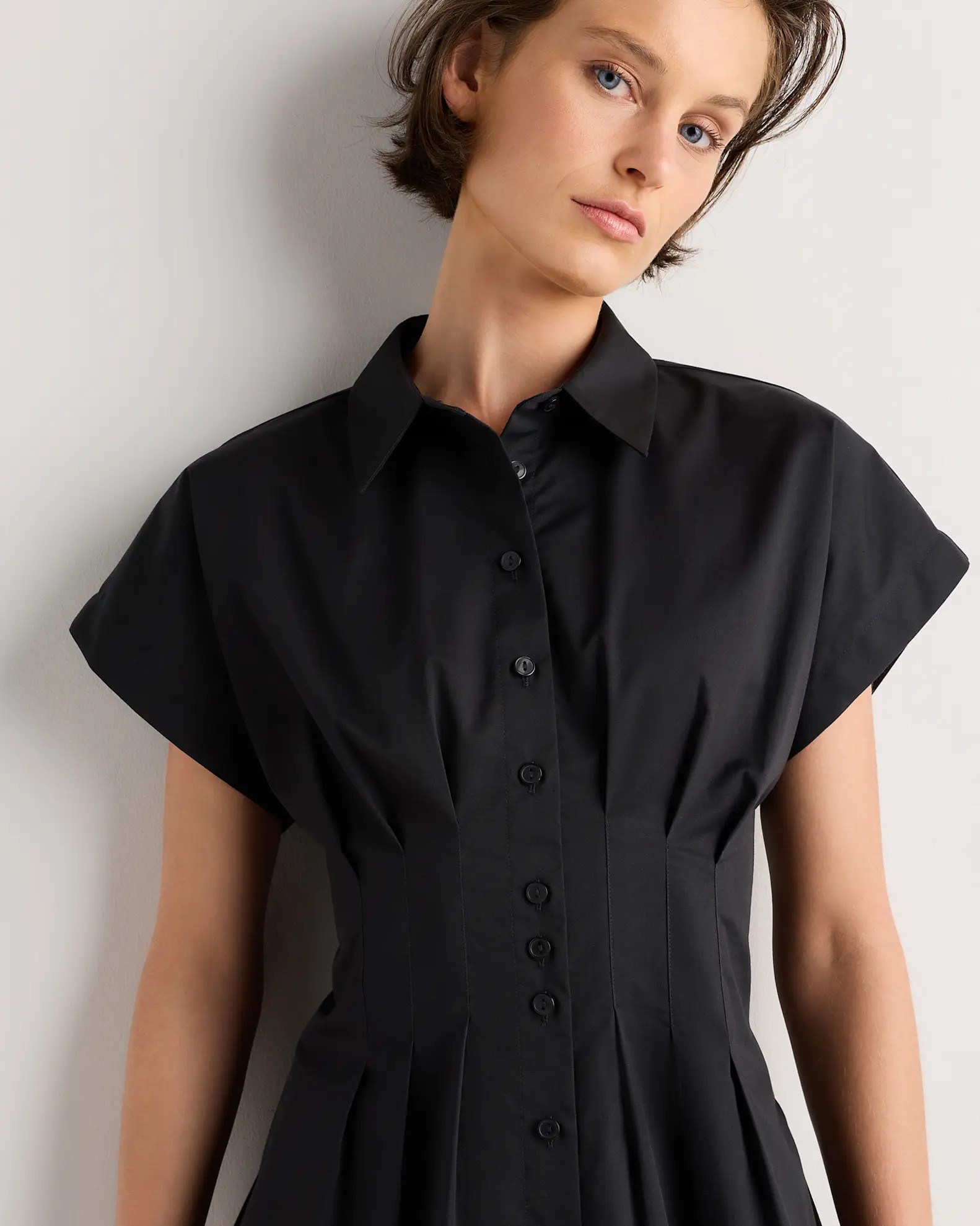 Stretch Twill Pleated Short Sleeve Shirt | Quince