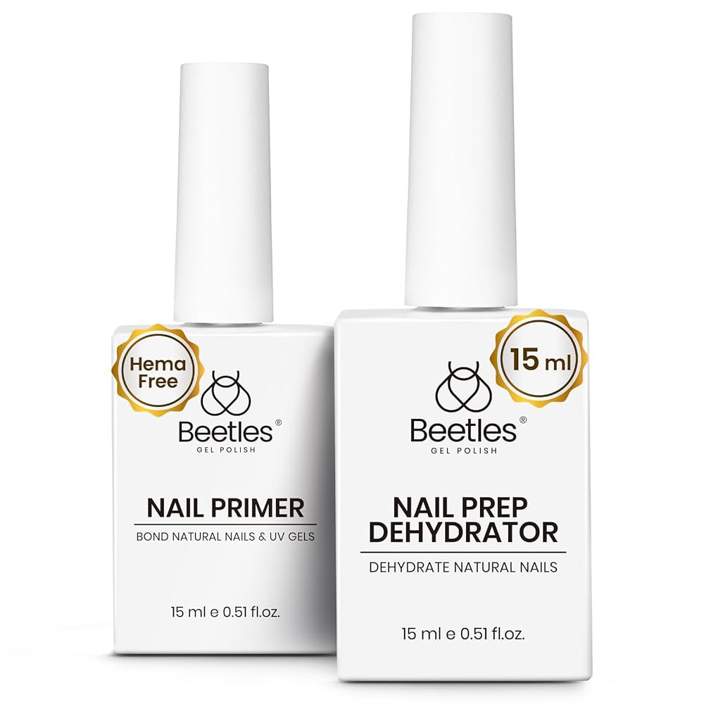 Beetles 15ml Nail Dehydrator and Primer - Acid Free & Hema-Free Natural Prep Dehydrate and Bond P... | Amazon (US)