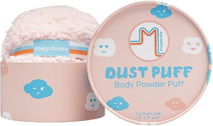 Megababe Body Powder Applicator - Dust Puff | Oversize (6\u201d x 3\u201d) Powder Puff | Powder S... | Amazon (US)