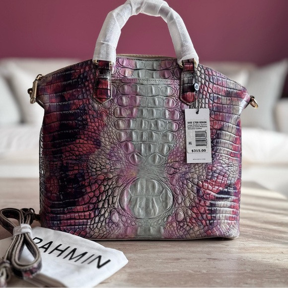 Brahmin Large Duxbury Crocodile Embossed Satchel | Poshmark