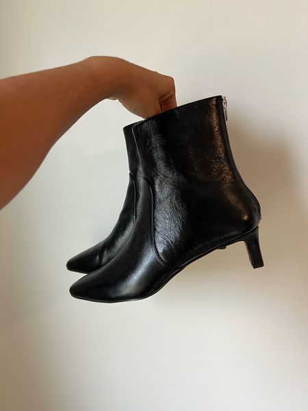 Madewell ankle booties have arrived. These black crinkle patent booties have a super cute 2 inch heel that makes them super comfortable for all day wear into a night out! 

#LTKshoecrush #LTKSeasonal