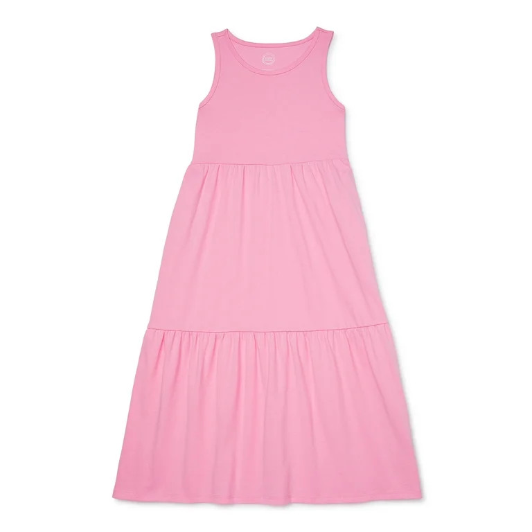 Wonder Nation Girls Sleeveless Tiered Midi Dress, Sizes 4-18 & Plus | Walmart (US)