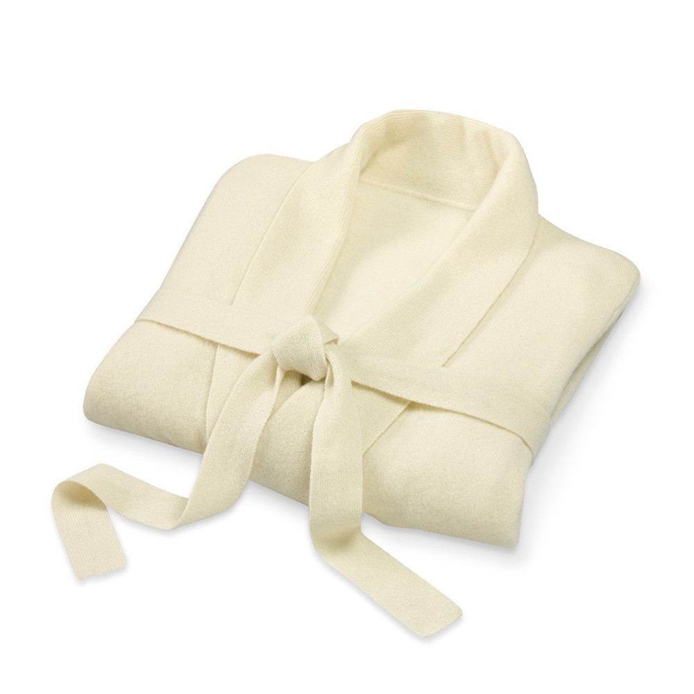 Chambers® Long Cashmere Robe, Ivory | Williams-Sonoma