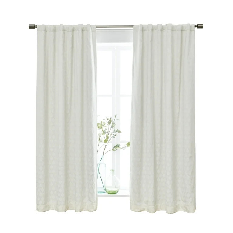 Better Homes and Gardens Jacquard Velvet Blackout 84" Single Curtain Panel, Vanilla Dream | Walmart (US)