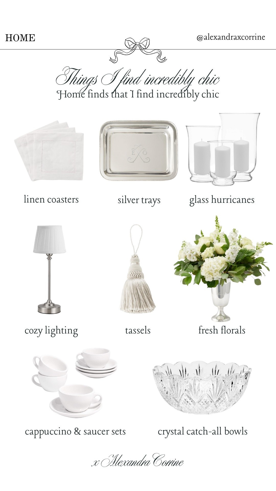 Home decor I find incredibly chic ☕️ just some of the elegant, classy & chic home decor and furniture that I’ve been loving lately 🤍

Home decor, home finds, chic home, neutral decor, classic home decor, candle, vase, crystal, silver, light, trays, coasters

#LTKFindsUnder100 #LTKHome