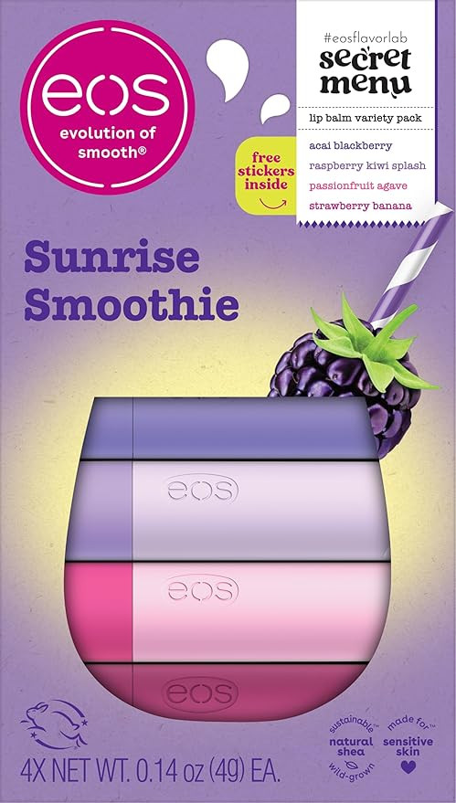 eos Flavor Lab Secret Menu Lip Balm Gift Set - Sunrise Smoothie, Limited-Edition, Moisturizing, H... | Amazon (US)
