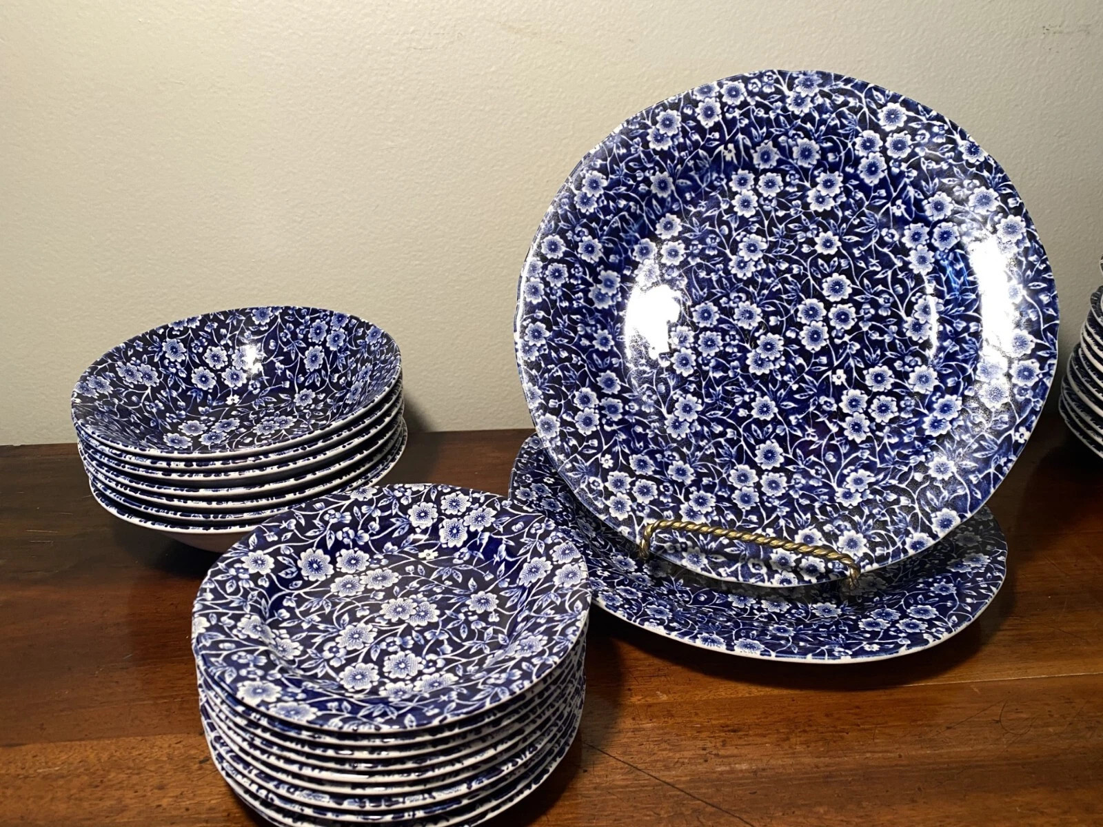 Blue Calico Burleigh Saffordshire England Mix and Match Dishes  Plates/ Bowls  | eBay | eBay US