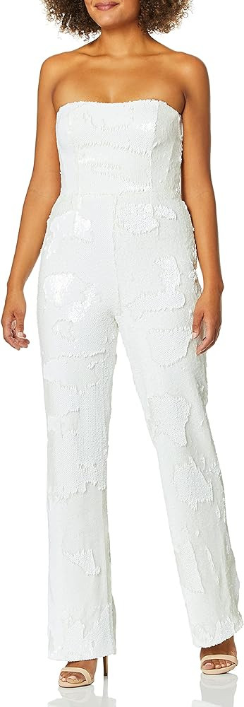 Dress the Population womens Andy Strapless Sequin Wide Leg Jumpsuit | Amazon (US)
