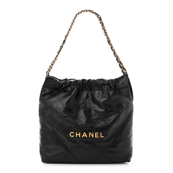 Shiny Calfskin Quilted Small Chanel 22 Black | FASHIONPHILE (US)